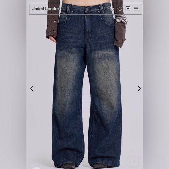 Jaded London Pants - Jaded London, mid blue slub colossus jeans , size (26) ,